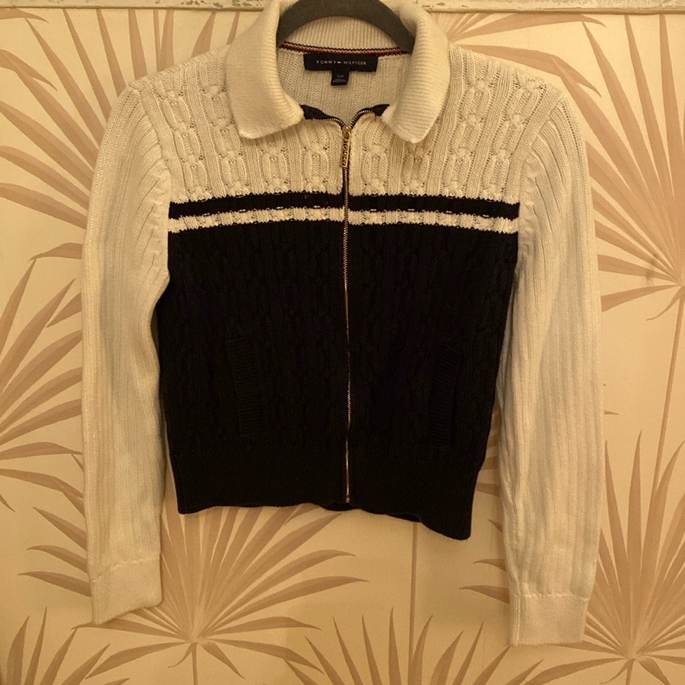 Tommy Hilfiger Cable Knit Zip Up Cardigan